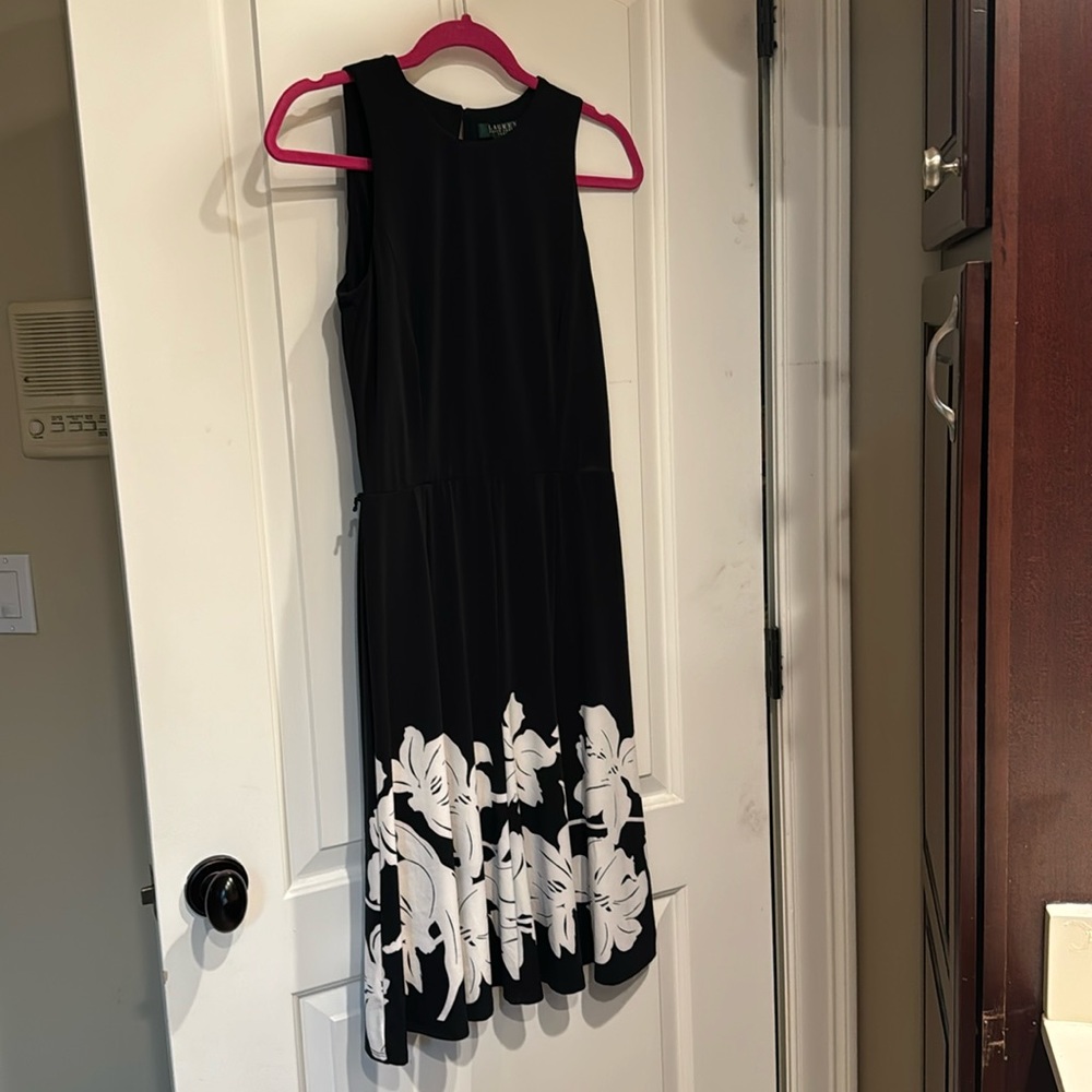 Ralph Lauren black and white floral dress